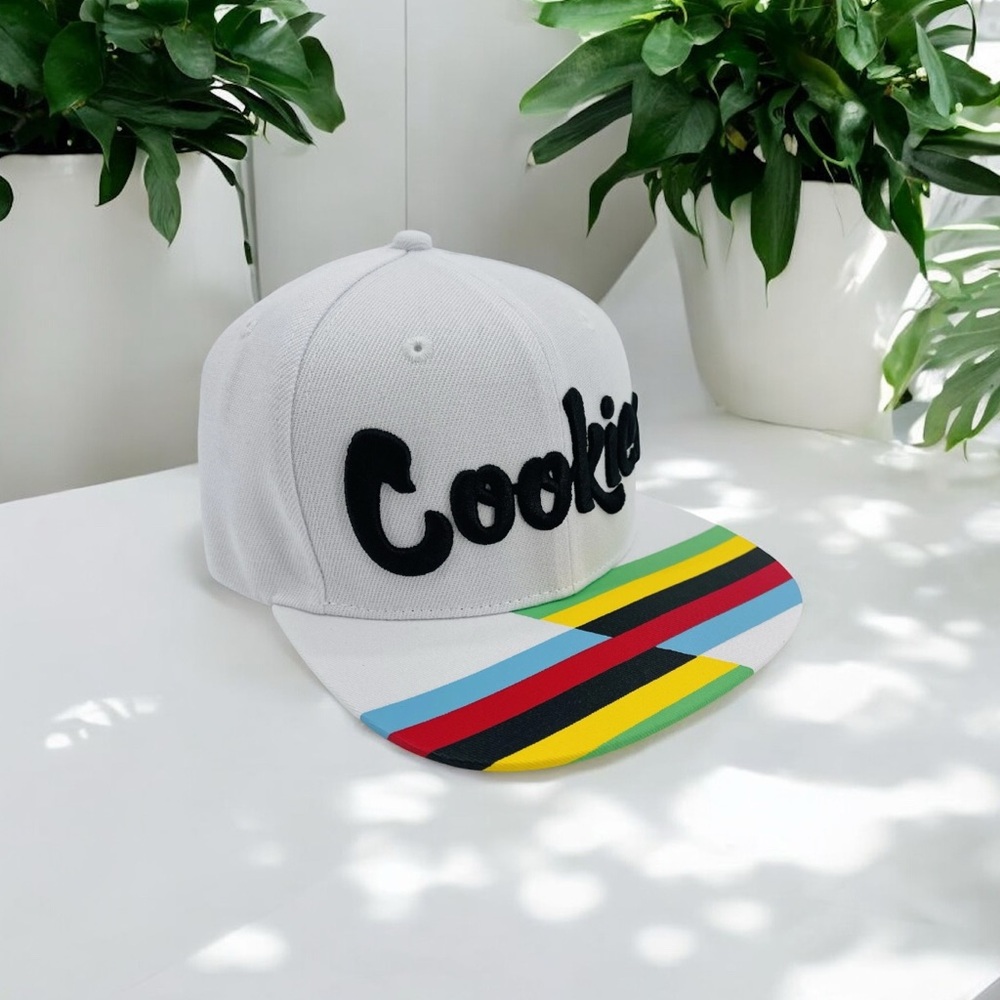 Cookies Hat Snapback Mens Tour De Fire White Multi Color Brim Embroidered Logo
